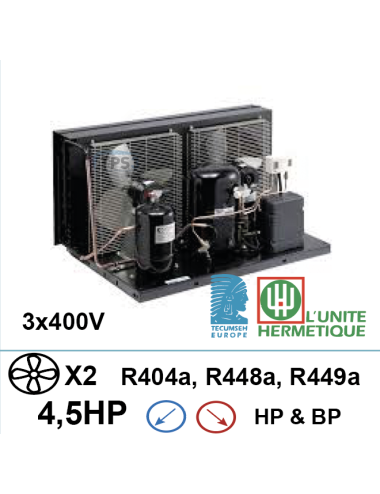 Groupe frigorifique 3x400V 4,5ch compresseur piston