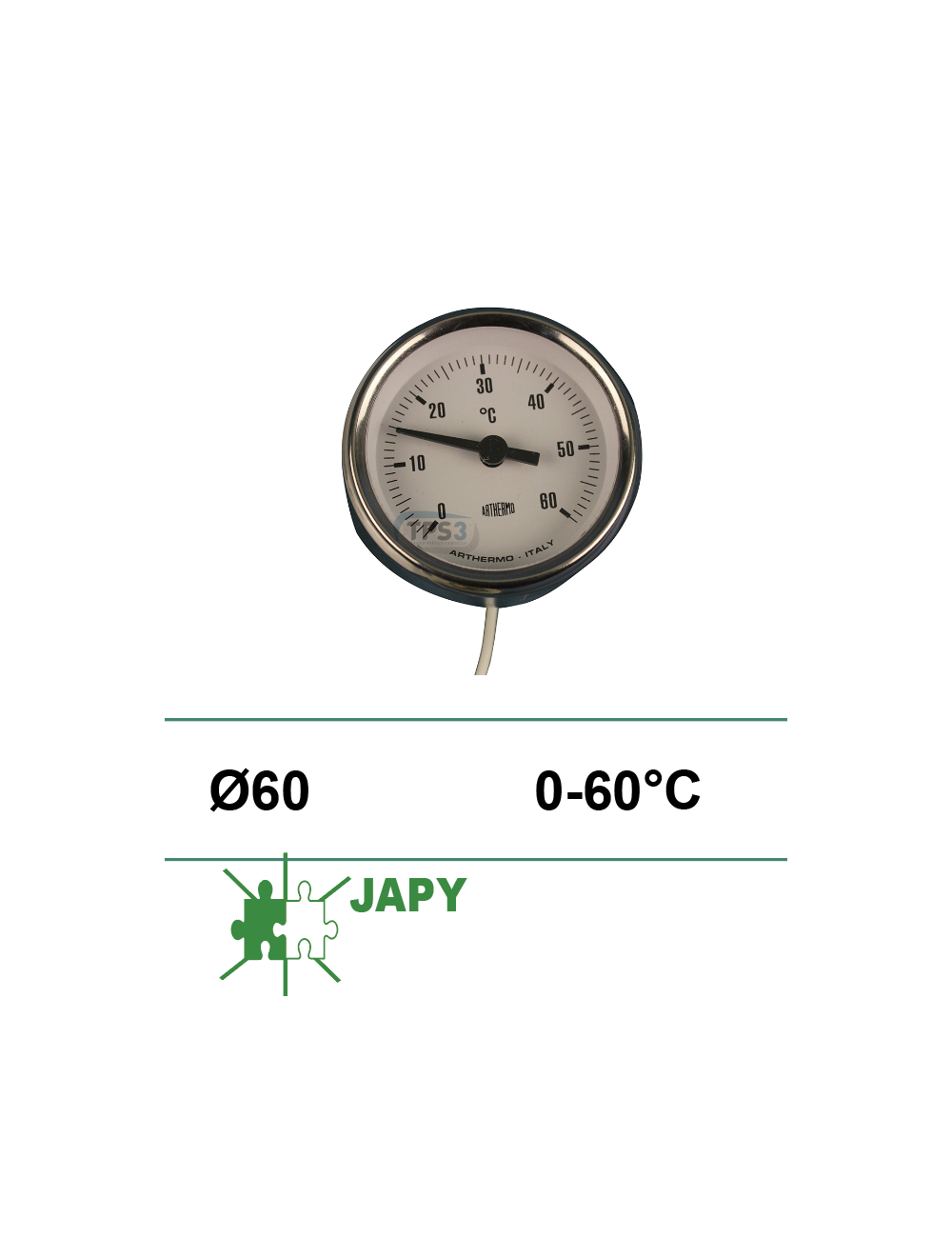 Thermomètre Ø 60, 0° à 60 °
