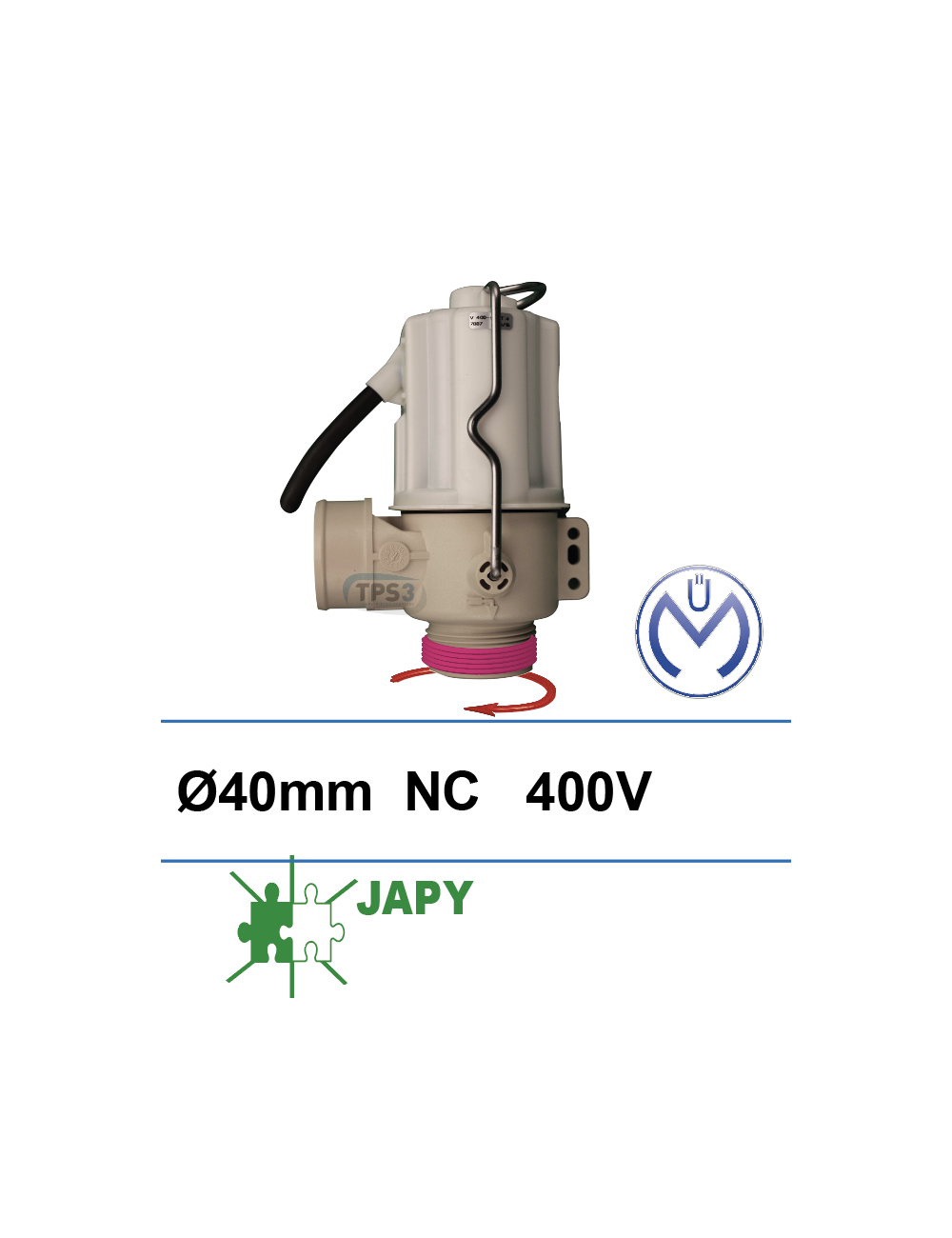 Electrovanne de vidange Müller 400V NF DN 40 lisse/fileté