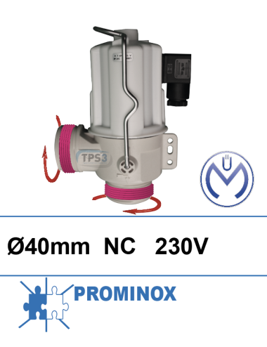 Electrovanne de vidange Müller 230V NF DN 40 fileté/fileté