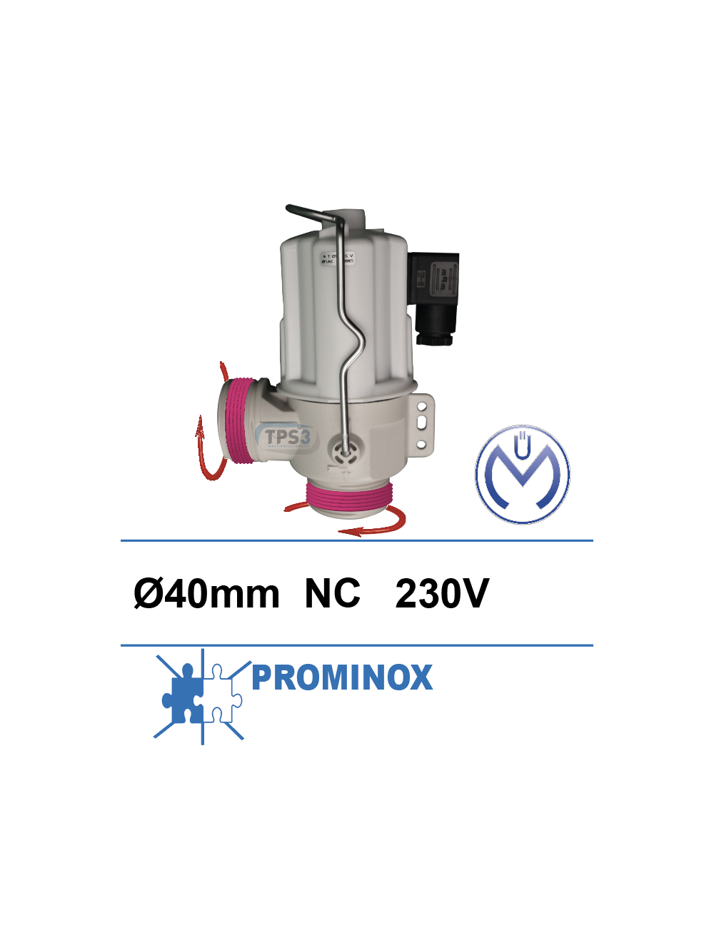 Electrovanne de vidange Müller 230V NF DN 40 fileté/fileté