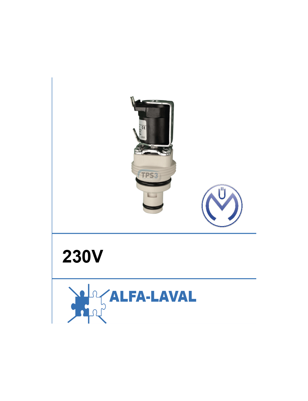 Electrovanne d'arrivée d'eau insert Müller 230 V Alfa Laval