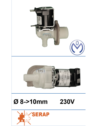 Electrovanne d'arrivée d'eau simple coudée Müller 230V DN 8-10