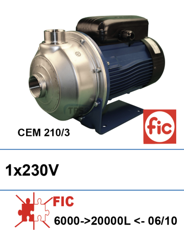 Pompe de lavage FIC CDM 200/12 1x230V -07/10 6000-20000L