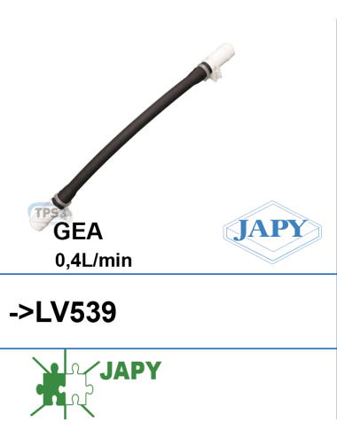 Tube interne pompe doseuse avec embouts pour LV539 (GEA 0.4L/min)