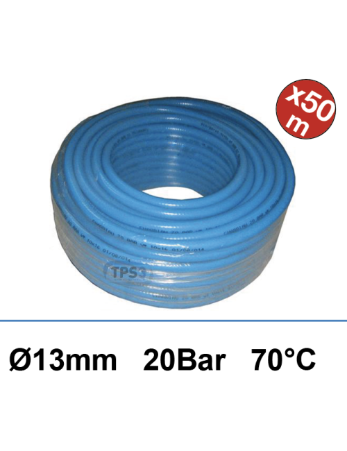 Couronne 50m tuyau d'alimentation eau bleu Ø 13 int 20B/70°C