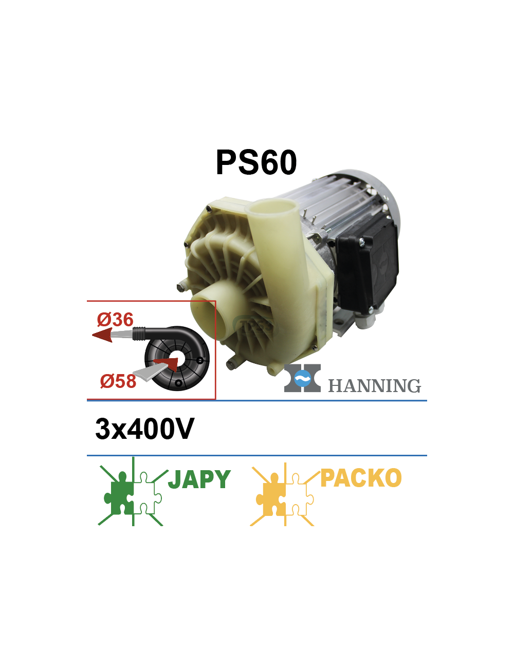 Pompe de lavage Hanning PS60 3x400V