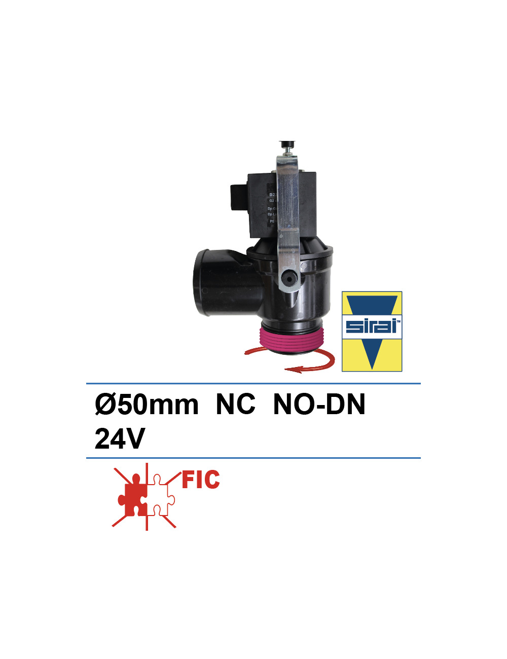 Electrovanne de vidange Sirai 24V NO DN 50 lisse/filetée