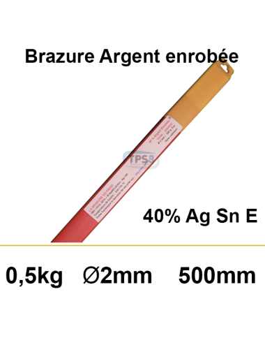 Brasure Argent 40% enrobée (la boite de 0.5KG)
