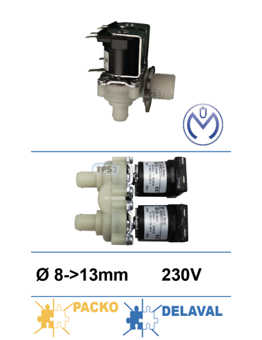 Electrovanne d'arrivée d'eau double coudée Müller 230V DN8-13