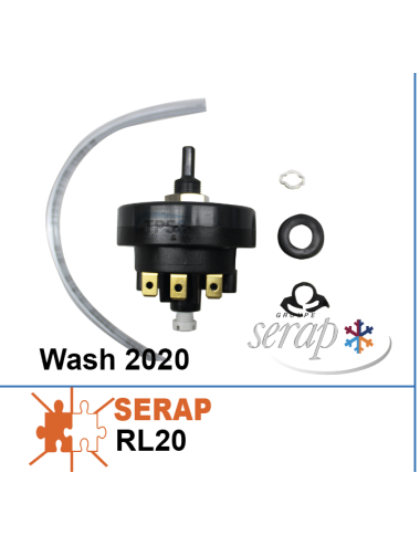 Pressostat détection niveau eau + flexible + fixation wash 2020