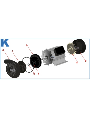 Impulseur pour pompe de lavage Sirem PB80 Ø97 (60Hz)