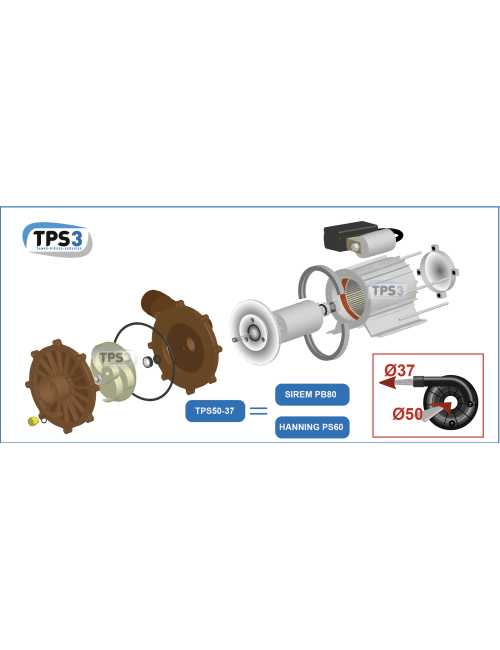 Flasque avant pour pompe de lavage TPS 50-37