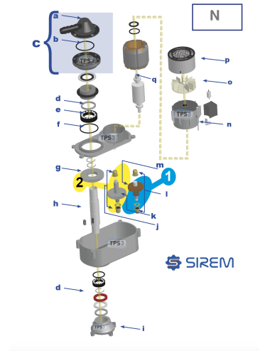 Roue de sortie pour motoréducteur Sirem type N 21-23-25 tr/min