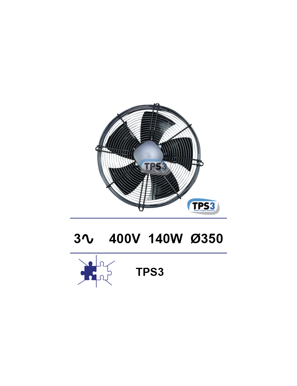 Ventilateur sur grille TPS3 3x400V 140W  Ø350mm