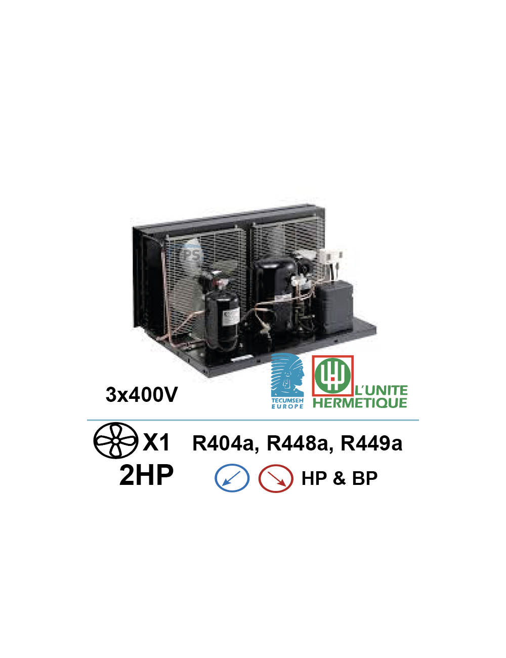 Groupe frigorifique 3x400V 2Ch compresseur piston FH2 - 4524