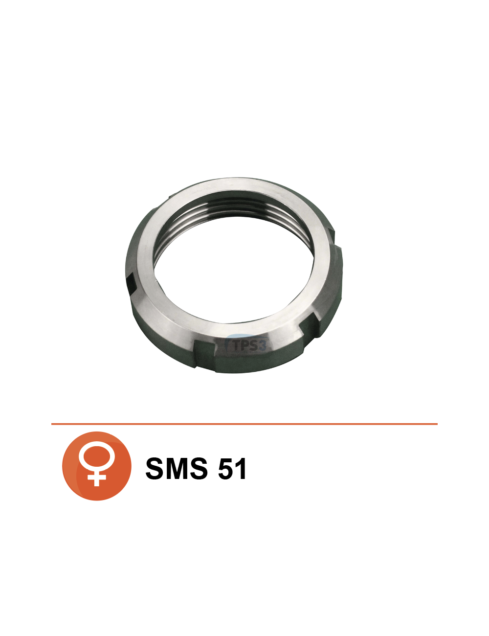 Ecrou SMS Ø51 inox 304