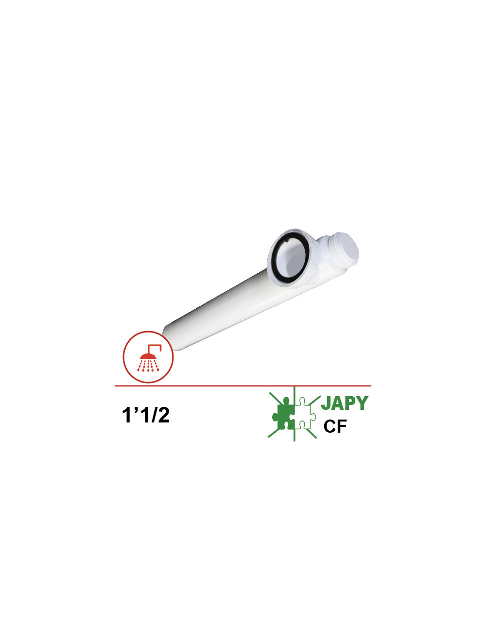 Tubulure de vidange PVC avec raccord vissé 1’1/2 et joint plat