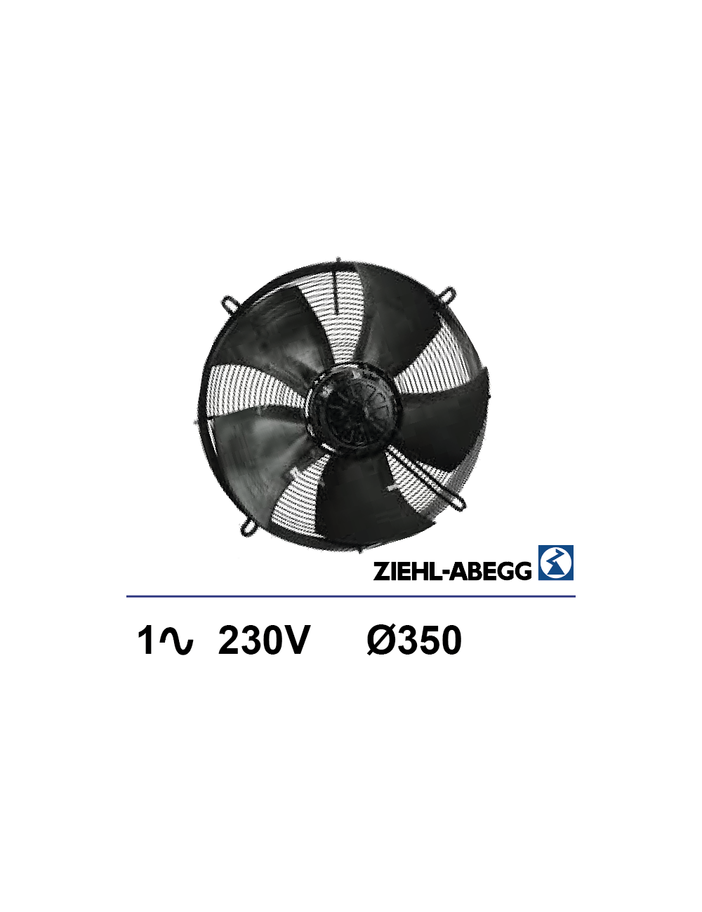 Ventilateur sur grille Ziehl-abegg 1x230V 130W Ø350mm