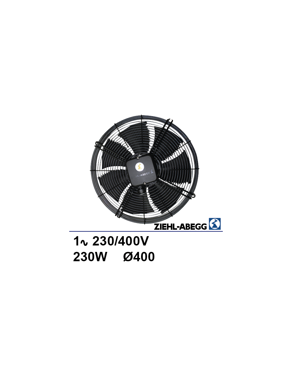 Ventilateur sur grille Ziehl-abegg 3x230/400V 230W Ø400mm