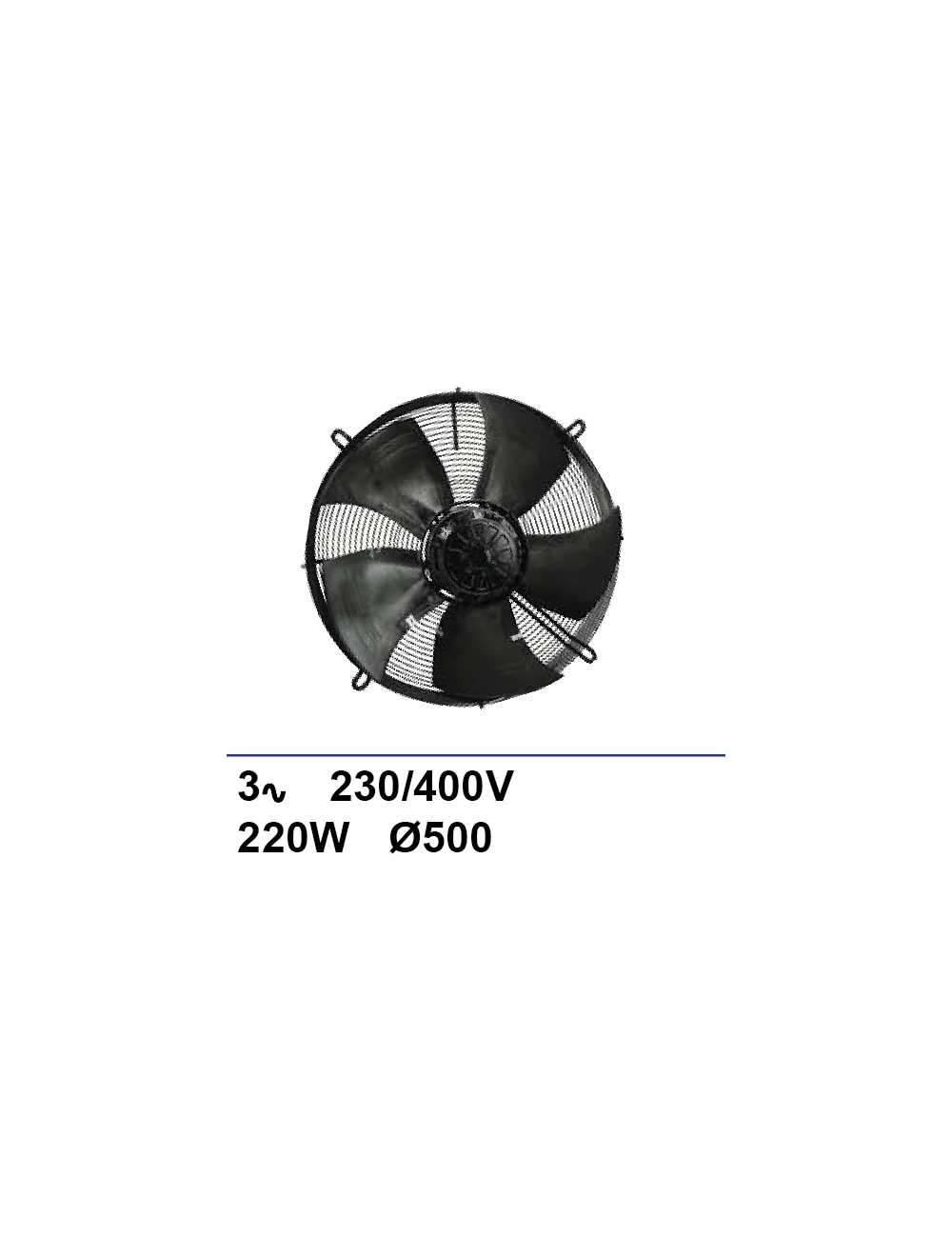 Ventilateur sur grille Ziehl-abegg 3x230/400V 770W Ø500mm