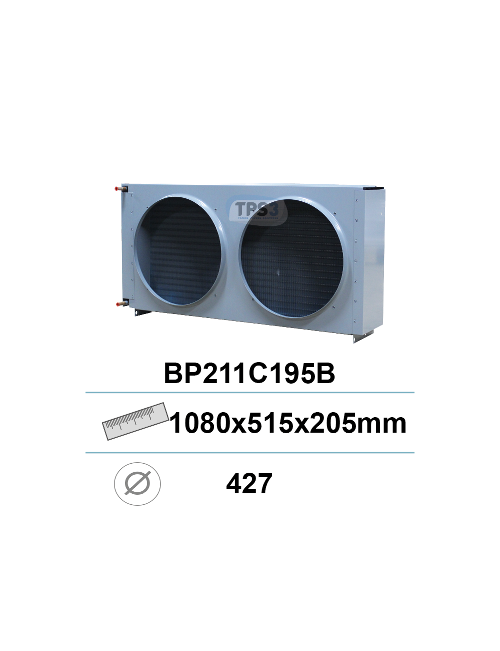 Condenseur type BP211C195B 1080x515x205 2 ouies 427mm