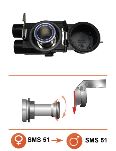 Raccord rapide complet autonettoyant SMS Ø51