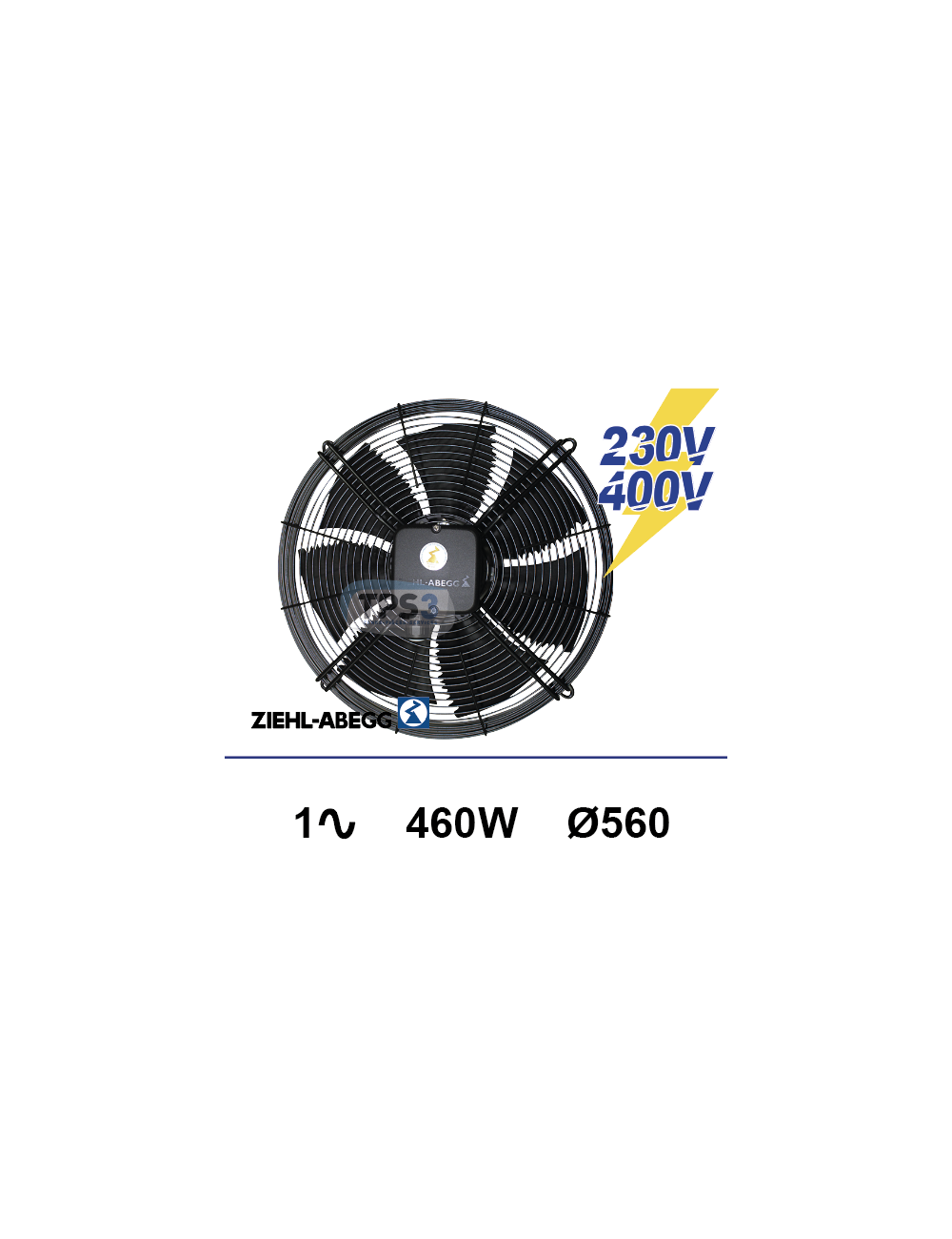 Ventilateur sur grille Ziehl-abegg 1x230V 460W Ø560