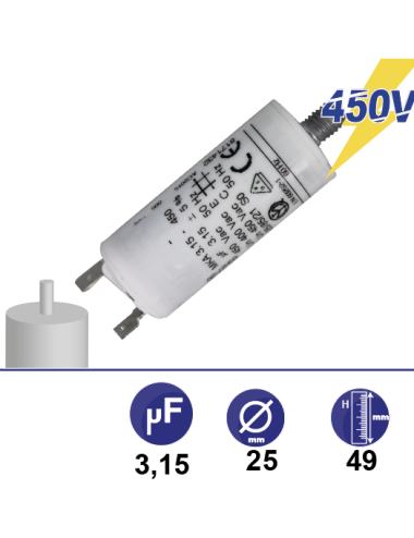 Kondensator 3.15µF 400V Ø...