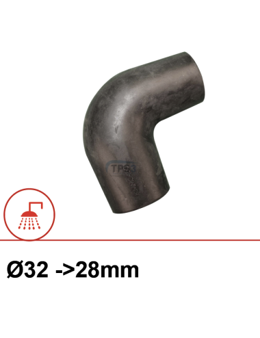 Coude caoutchouc 90° réduit Ø32/28