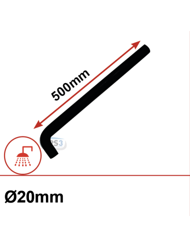 Coude caoutchouc 90° Ø20 long: 500