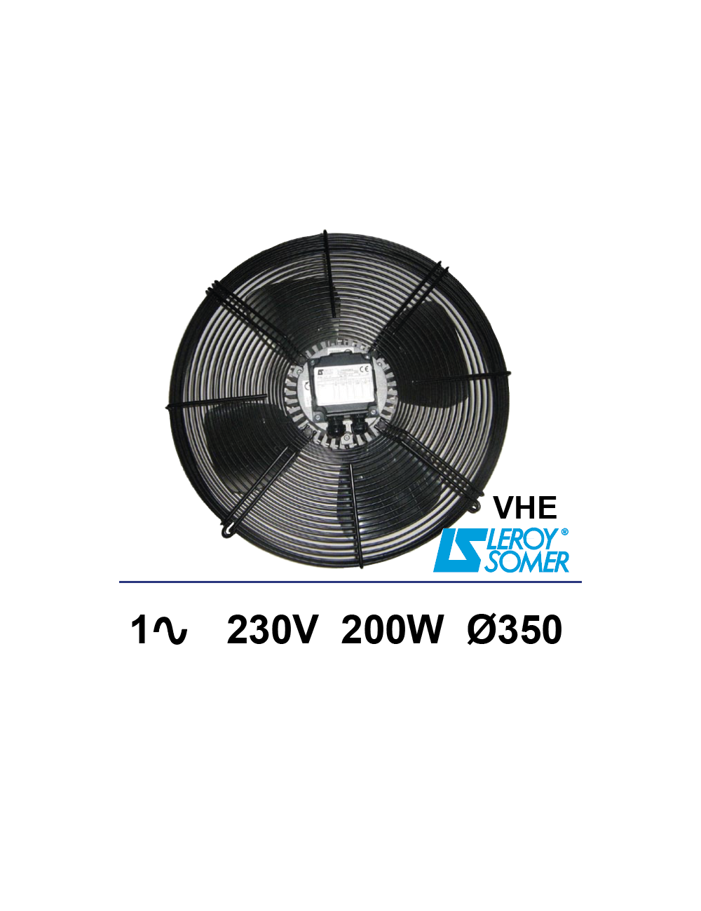 Ventilateur sur grille Leroy-Somer VHE 1x230V 200W Ø350mm