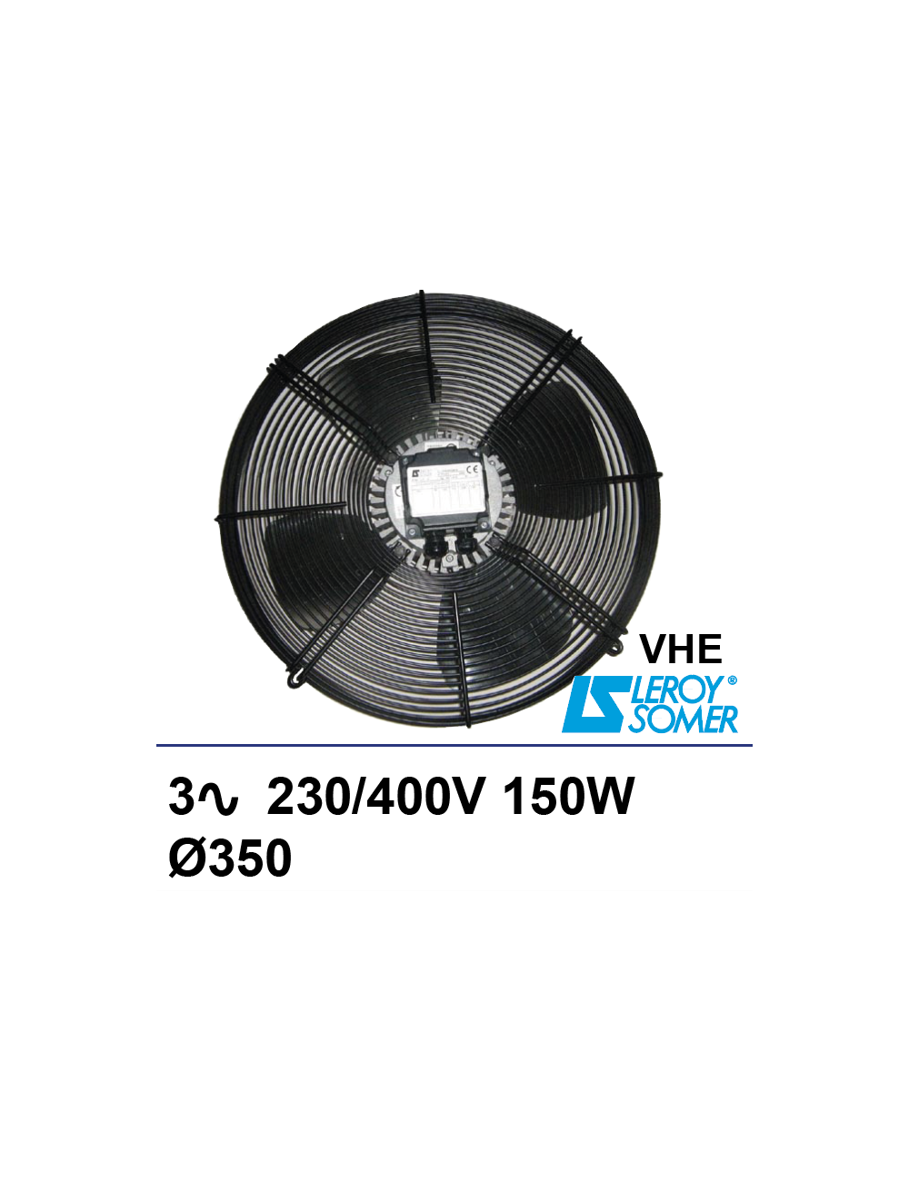 Ventilateur sur grille Leroy-Somer VHE 3x230/400V 150W Ø350mm