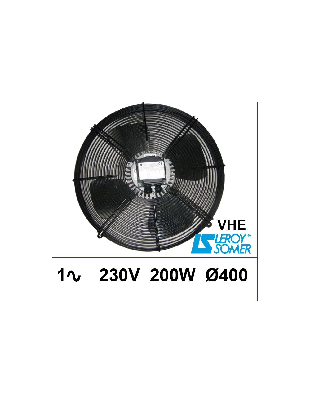 Ventilateur sur grille Leroy-Somer VHE 1x230V 200W Ø400mm