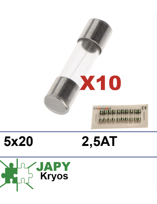 Boite 10 fusibles 5x20 2,5A