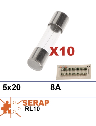 10 fuses 5x20mm 8A for...