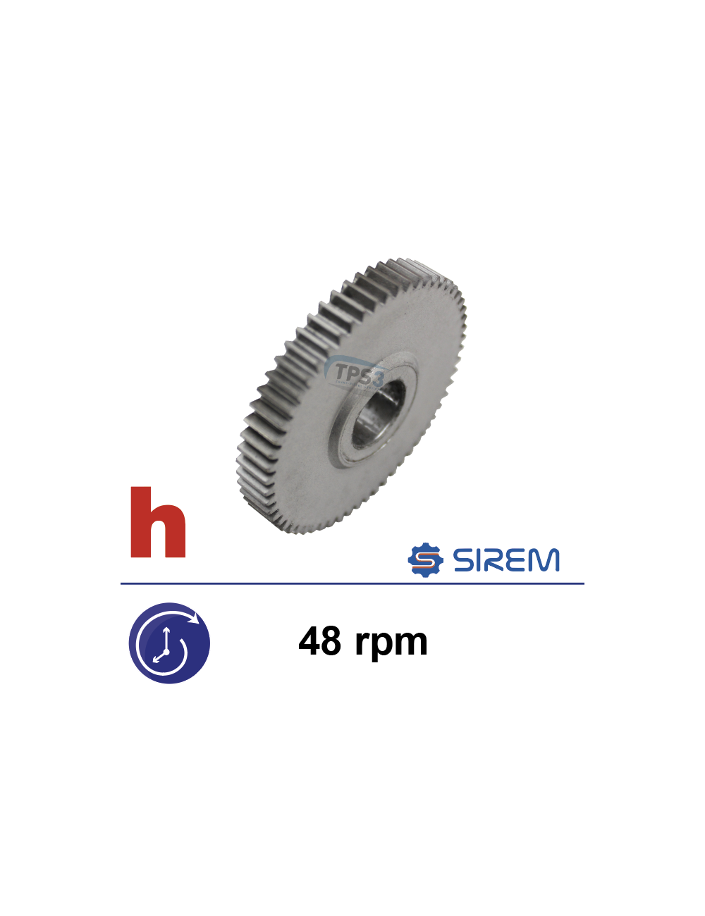 Roue de sortie pour motoréducteurs Sirem type F 48 tr/min